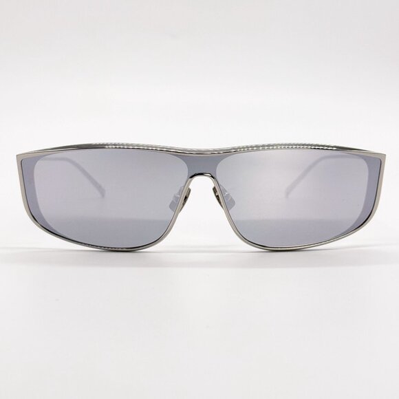 NEW SAINT LAURENT SL605 LUNA 003 SHIELD  SILVER SUNGLASSES SAINT LAURENT SL 605 - Picture 5 of 11